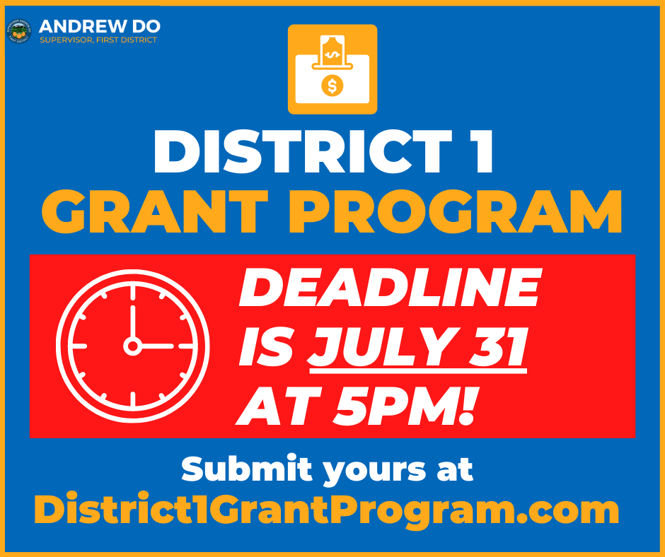 D1 Grant Program Deadline 7/31/2020