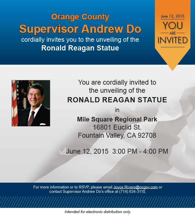 Ronald Reagan statue unveiling 